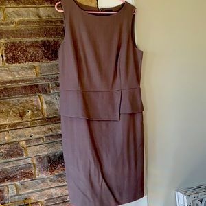 Mauve Tweed Ann Taylor Dress Peplum Size 14